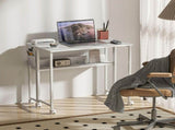 Foldable Computer Desk with Storage Bag, Shelf and Wheels, Space-Saving Folding Desk for Home 85910354