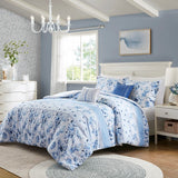Full/Queen Floral Striped Comforter Set B035P203250