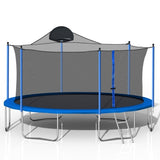 ZNTS 14FT Trampoline for Adults & Kids with Basketball Hoop, Outdoor Trampolines w/Ladder and Safety W285128088