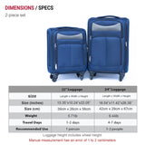 (2024) Two-piece suitcase suitcase set Oxford trolley case without password lock universal wheel W2710P242575
