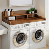 Washer Dryer Countertop, Laundry Wood Shelf Topper with Edge, 54" Width x 27.5" Depth Double Layer W2641P309073