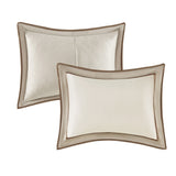 7 Piece Comforter Set Taupe/Brown King B03597133
