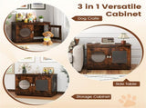 2-in-1 Dog Crate End Table - Rustic Brown, 88lbs Capacity, Farmhouse Style, 32.5"x18.5"x23.5" 48731244