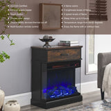 25 inch Stand Side Table with 3-Sided glass Electric Fireplace W1769134114