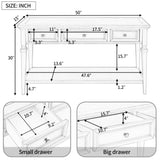 ZNTS Classic Retro Style Console Table with Three Top Drawers and Open Style Bottom Shelf, Easy Assembly 87021616