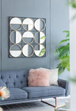 35.6" in Eclectic Styling Metal Beaded Black Wall Mirror with Contemporary Design for W2078124371