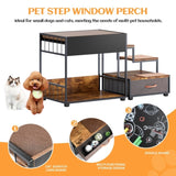 ZNTS Pet Step Window Perch,Bunk Beds Window Perch for Dogs Bedside Lounge Elevated Dog Bed Multi-Level W1687P181838