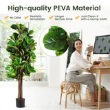 5 Feet Artificial Fiddle Leaf Fig Tree Outdoor Office Decorative Planter 84148619
