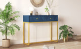 TREXM Modern Sleek Console Table Two Drawers with Stripe Design for Living Room and Entryway N715P201976M