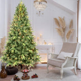 Artificial 6ft Green Christmas Tree with 1339 PE/PVC Mixed Branch Tips, 350 UL warm white led, 19428903