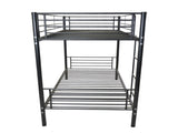 Iron Bed Bunk Bed with Ladder for Kids Twin Size Black 98932878