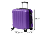 ABS Trolley Case 20in 24in 28in 3PCS Suitcase Set Vertical Striped Frosted Case Suitcase Purple 89769441
