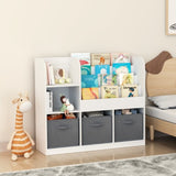 ZNTS Kids Bookcase and Bookshelf, Multifunctional Bookcase with 3 Collapsible Fabric Drawers, Bookcase W808127602