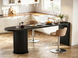 Bar Table 63 Inch Counter Height Pub Table Fluted Cylindrical Base 87345731