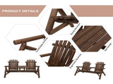 Wood Patio Chair Bench with Center Coffee Table/Garden chairs/courtyard chairs 98059382