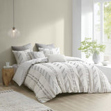 King/Cal King 3 Piece Cotton Jacquard Duvet Cover Set B03596506