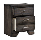 1pc Contemporary Style 3 Storage Drawers Nightstand End Table Bedroom Solid Wood Wooden Furniture ESFCRMB6580-2
