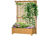 Wood Planter with Trellis for Vine Climbing-Yellow 73997519
