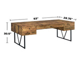 4-Drawer Writing Desk in Antique Nutmeg and Black B016P164169