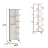 Crovie Linen 63-inch High Bathroom Cabinet Linen Storage Cabinet with Seven Open Shelves B200P173184