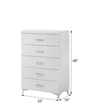 ZNTS White 5-Drawer Chest with Metal Legs B062P209024