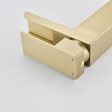 Waterfall Bathroom Brushed Gold Single Handle Bathroom Sinks 1 or 3 Hole Solid Vanity W1224P224288