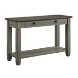 ZNTS Coffee and Antique Gray Finish 1pc Sofa Table with 2 Drawers Bottom Shelf Wooden Living Room B011P175712