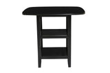 Black Finish 5pc Counter Height Set Dining Counter Height Table with Lower Shelves and 4x Chairs Set B011P194586