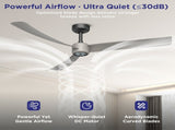 52 Inch Ceiling Fans with Lights Led Remote Control Low Profile Flush Mount for Living Room Bedroom 63174753