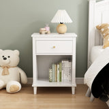 26.77''H Wooden Nightstand with One Drawer One Shelf for Kids, Adults, White 33261202