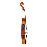 4/4 Solid Wood EQ Violin Case Bow Violin Strings Shoulder Rest Electronic 22611277
