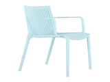 Summer - 4pcs Modern Stackable Plastic Armchair for Indoor/Outdoor Use Ergonomic Slatted Back W3450P323324