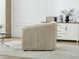 31.3"W Tufted Pumpkin-Shape Accent Chair,Comfy Upholstered Reading Chair,Chenille Armchair for W3189P538192