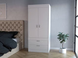 White 2-Drawer Armoire B062P202117