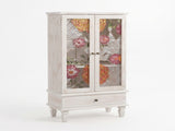 French Country Accent Cabinet with 2 Glass Doors and Drawers,Tall Storage Cabinet With ,Modern W2263P505436