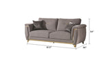 Leena Contemporary Style Upholstery Sofa Made with Wood in Gold accent & Gray B009P264614