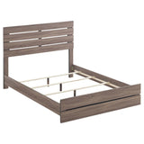 Barrel Oak Slatted Headboard Queen Panel Bed B062P145514