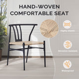 4PCS Weave Dining Chair, Mid-Century Modern Metal Rattan Chair for Kitchen Dining Living Room, 82470228