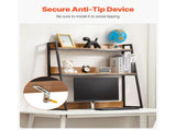 Tabletop Bookcase, Dual-Level Desk Organizer, Dimensions 37.4" x 12.6" x 35.4", Office Storage Stand 48661848