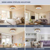 ZNTS (Same as W1340137055/L10003) Bohemian style LED Dimmable Ceiling Light With Built-In Fan - Remote W1340P209774