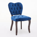 French Vintage Tufted Upholstered Fabric Dining Chair,Set of 2,Blue,SW1869BL W1143P214541