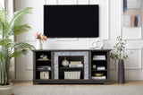 Mantel Stone TV Media Stand with with Faux Stacked Stone Surround, Modern Entertainment Console with W1758P187683