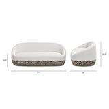 Willow 71" Upholstered Woven Patio Deep Seating Sofa, Wheat Beige Axroma Olefin B2719P245972