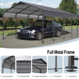 ZNTS Metal Carport 12 ×20 FT Heavy Duty with Galvanized Roof, Metal Garage Canopy with Galvanized 19656739