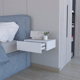 White Wall-Mounted Floating Nightstand B062P175152