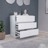 Austin Three Drawer Dresser, Pull Out Mechanism-White B20092131