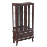 Curio Cabinet Lighted Glass Cabinet Glass Wine Cabinet Curio Display Cabinet with Adjustable Glass W2275P199813