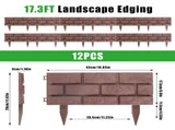 12PCS Stone Effect Garden Edging Flexible Landscape Border Fence PP Weather Resistant Decorative 13577149