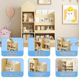 Wood Kids Wooden Bookshelf Toy Storage Organizer with Bookcase, Kid's Bin Storage Unit with 6 W2876P233553