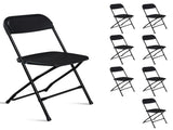 6pcs Injection Molding Classic Garden Plastic Folding Chair Black 75188255